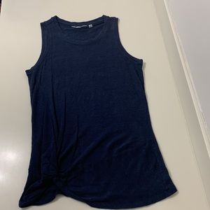 Athleta 100% Linen Twist-Front Sleeveless Top Size Small